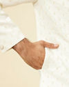 Manyavar Men Warm White Buta Patterned Sherwani Set