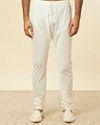 Manyavar Men Warm White Buta Patterned Sherwani Set