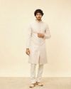 Manyavar Men Crystal Pink Imperial Jaal Patterned Sherwani Set