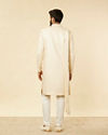 Manyavar Men Rosewater Pink Petal & Fern Patterned Sherwani Set