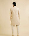 alt message - Manyavar Men Champagne Beige Jaal Patterned Sherwani Set image number 4