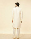 alt message - Manyavar Men Cream Pink Diamond Patterned Sherwani Set image number 4