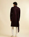 alt message - Manyavar Men Wine Sequined Sherwani Set image number 5