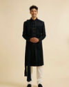 alt message - Manyavar Men Teal Green Sequined Sherwani Set image number 2