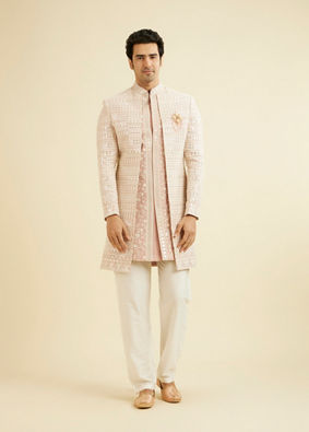 alt message - Manyavar Men Dusty Pink Grandeur Sherwani image number 2