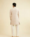 Manyavar Men Dusty Pink Sherwani Jacket Set with Mirror Work