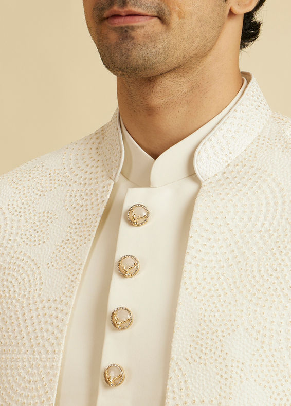 Manyavar Men Cream Regality Indo Western