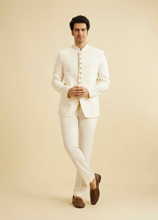 Manyavar Men Cream Regality Indo Western
