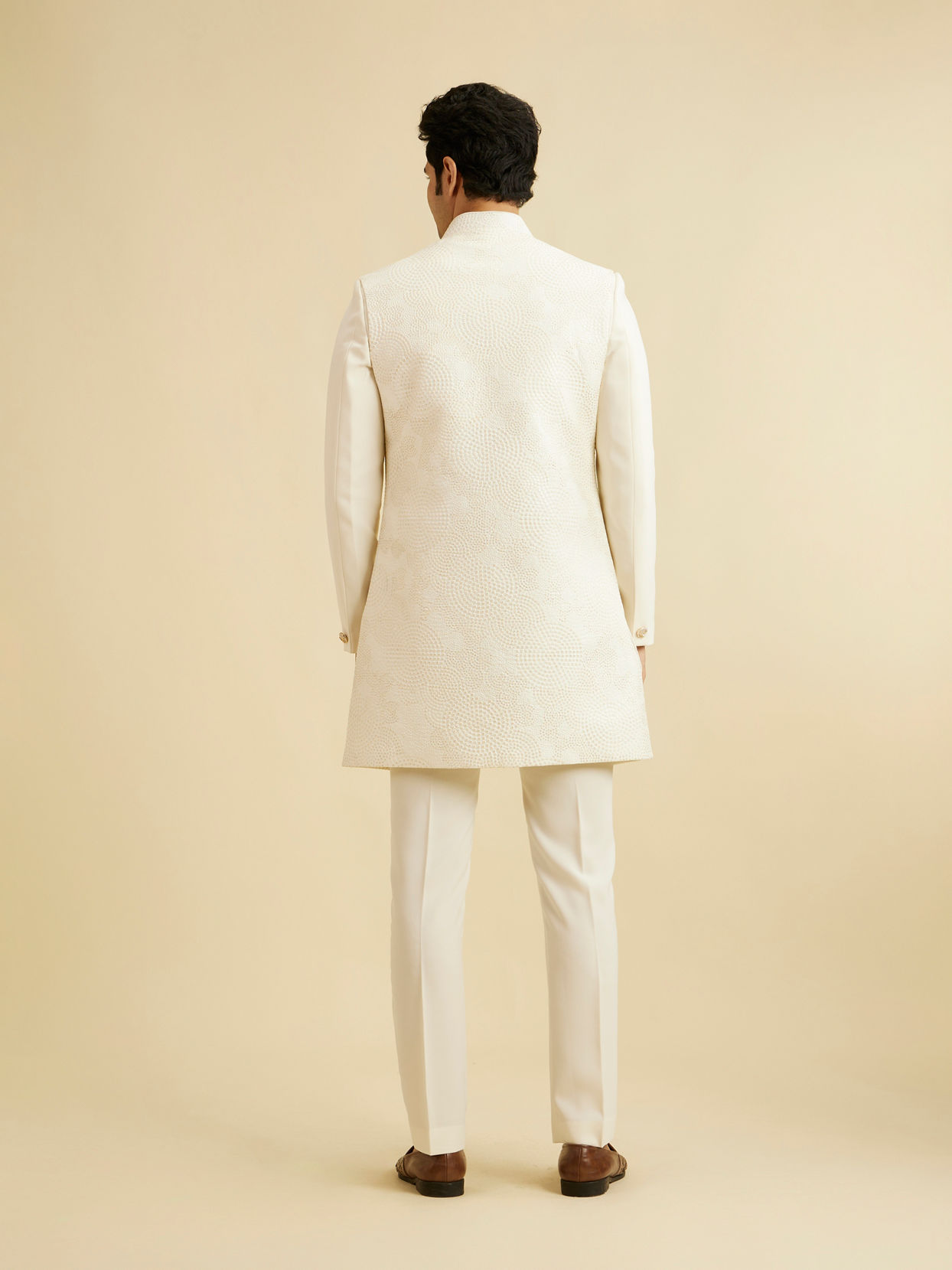 Manyavar Men Cream Regality Indo Western