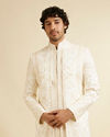 Manyavar Men Royal Warm White Open Sherwani