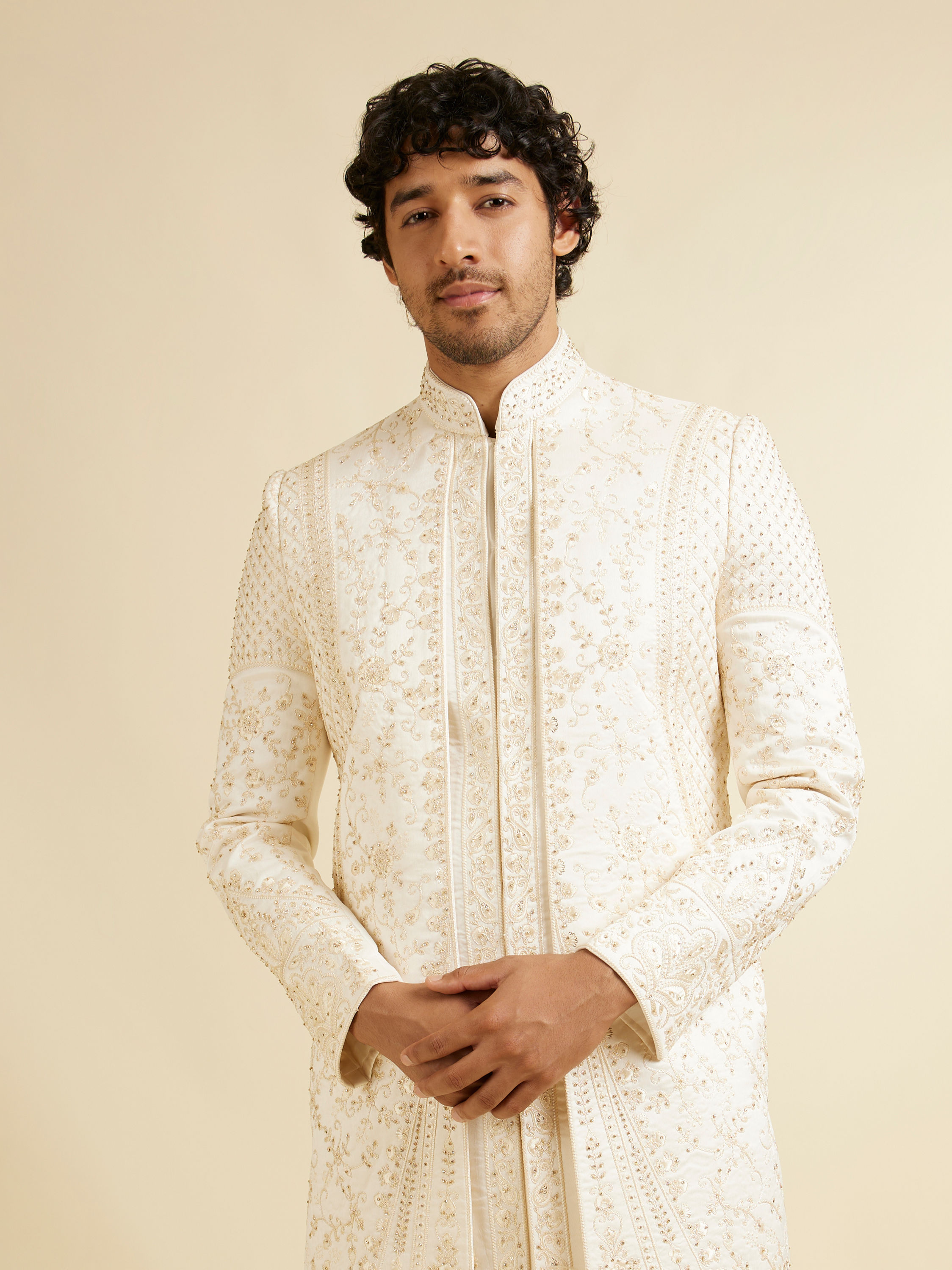 Manyavar Men Royal Warm White Sherwani