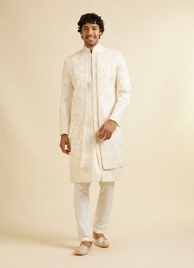 Manyavar Men Royal Warm White Sherwani