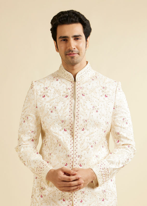 Manyavar Men Radiant Warm White Sherwani