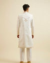 alt message - Manyavar Men Warm White Art Silk Sherwani image number 3