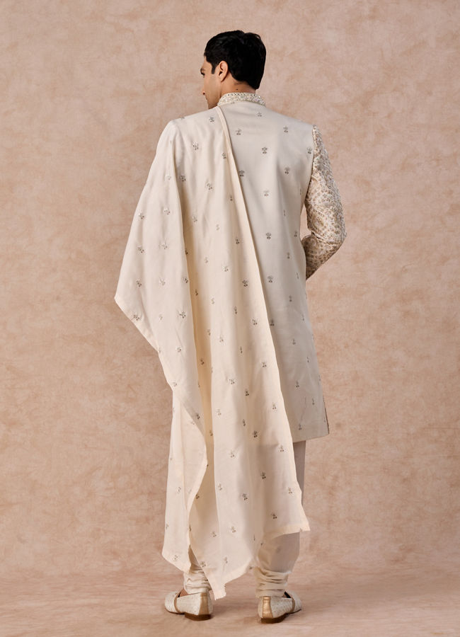 Manyavar Men Elegant Cream Royal Sherwani