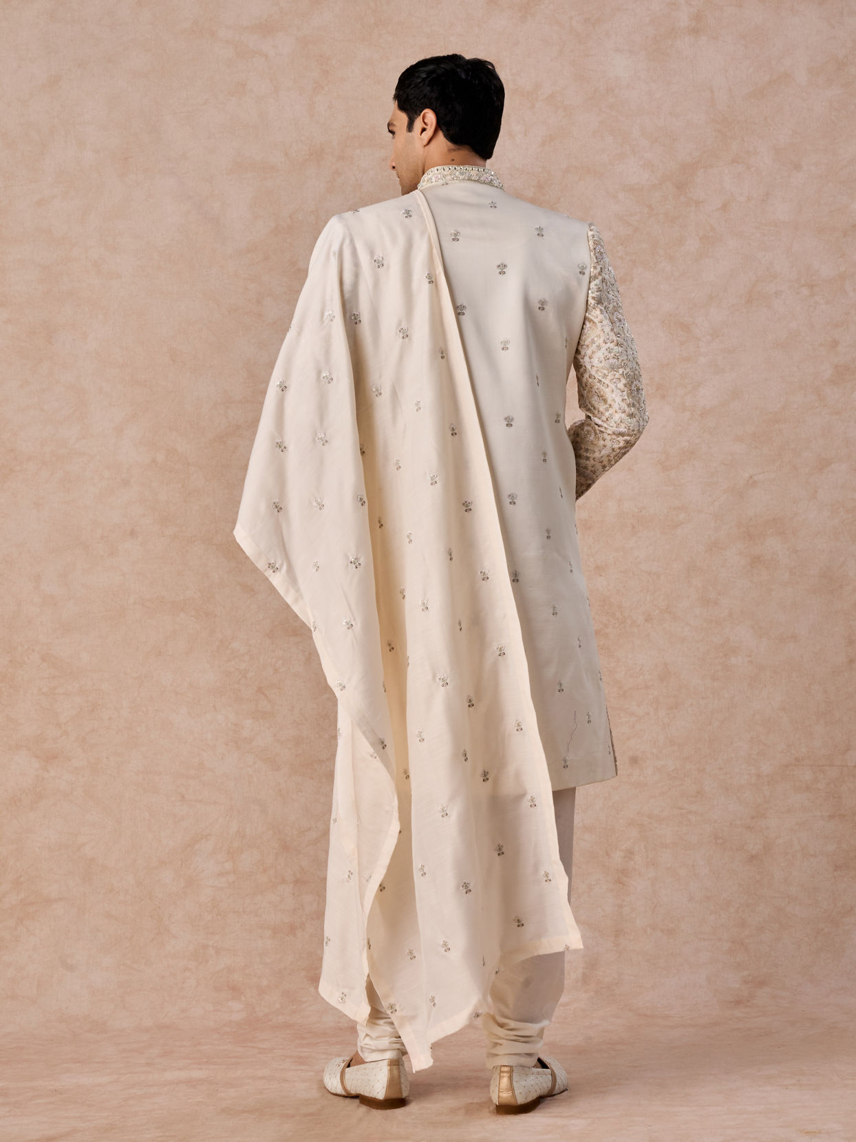 Manyavar Men Elegant Cream Royal Sherwani