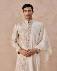 Manyavar Men Elegant Cream Royal Sherwani