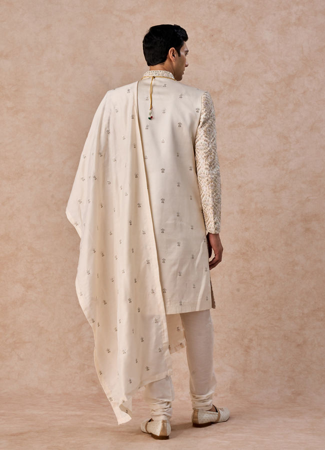 Manyavar Men Elegant Cream Royal Sherwani