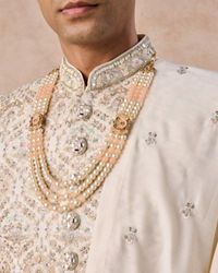 Manyavar Men Elegant Cream Royal Sherwani
