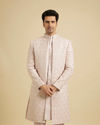 Manyavar Men Dusty Pink Grandeur Open Sherwani