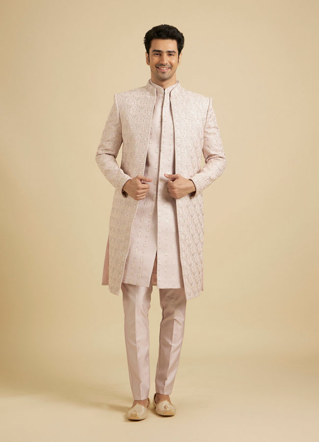 Manyavar Men Dusty Pink Grandeur Sherwani image number 2