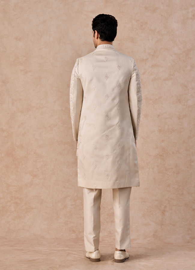 Manyavar Men Elegant Beige Sherwani