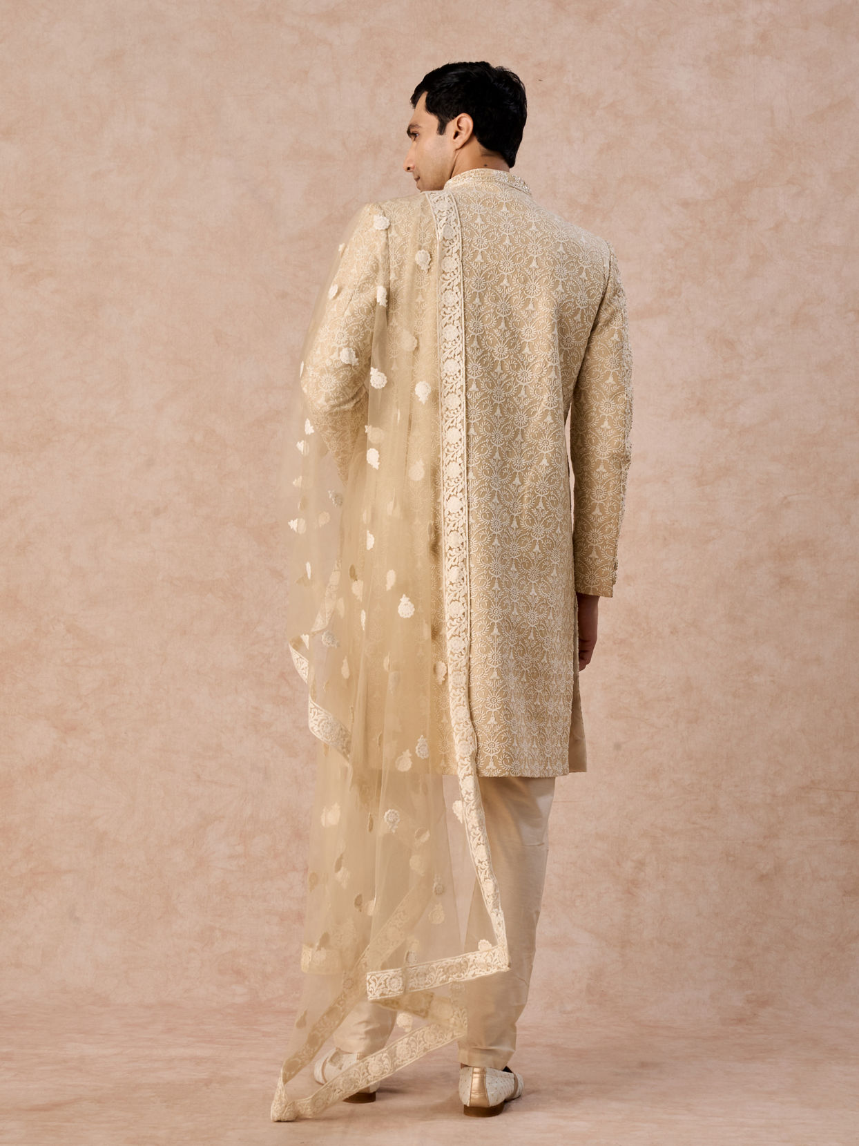 Manyavar Men Beige Elegance Sherwani