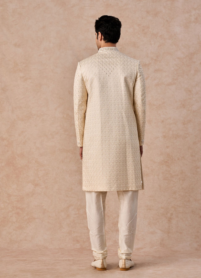 Manyavar Men Elegant Beige Sherwani