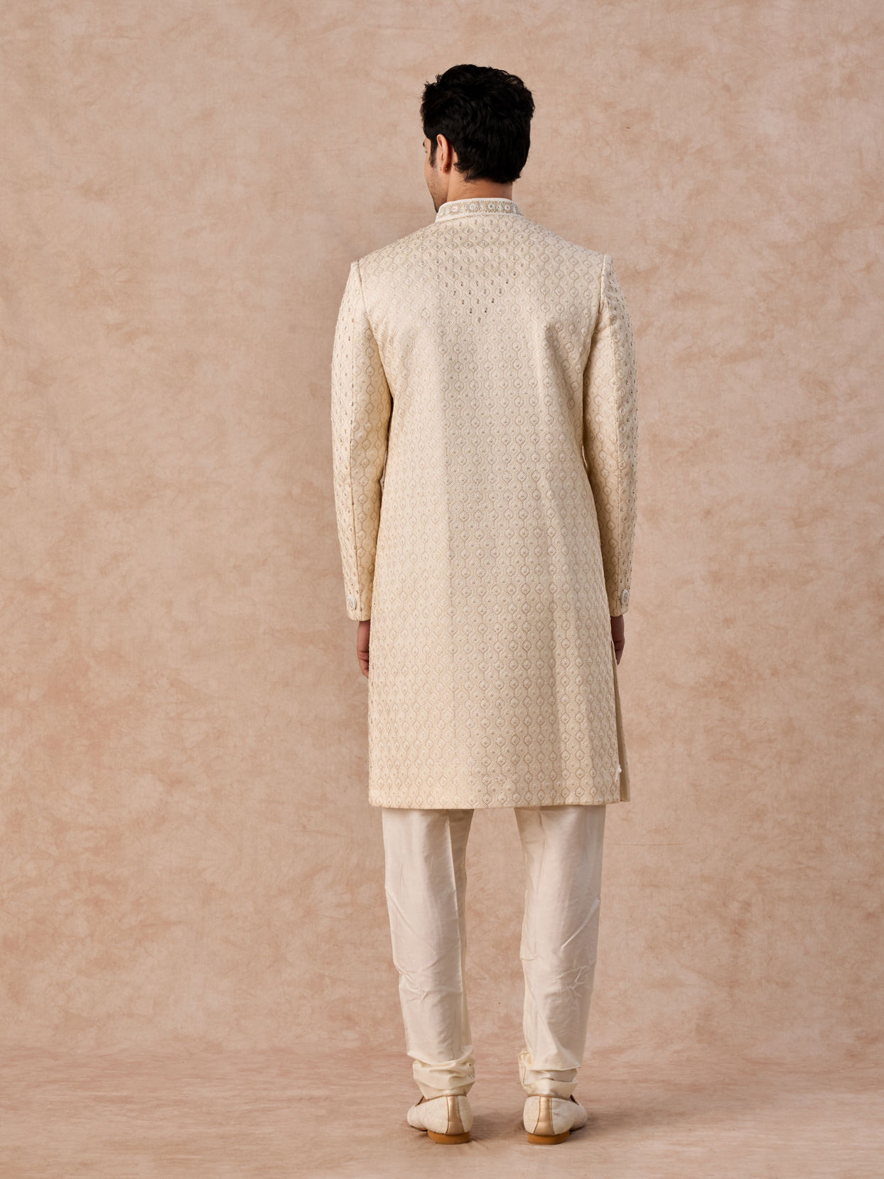 Manyavar Men Elegant Beige Sherwani