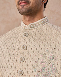 Manyavar Men Elegant Beige Sherwani