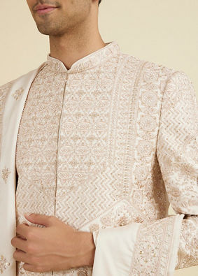 Manyavar Men Enchanting Peach Sherwani