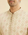 Manyavar Men Cream Silk Embroidered Sherwani image number 1