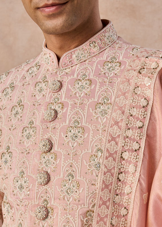 Manyavar Men Peach Splendour Sherwani