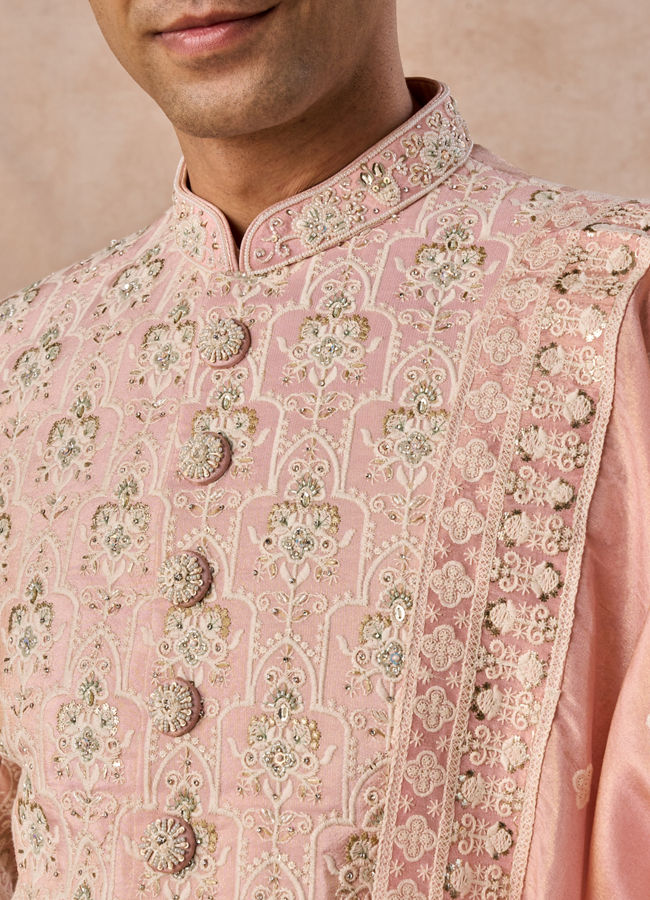 Manyavar Men Peach Splendour Sherwani
