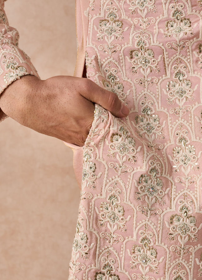 Manyavar Men Peach Splendour Sherwani