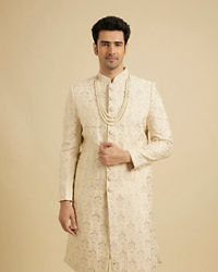 Manyavar Men Beige Festive Sherwani