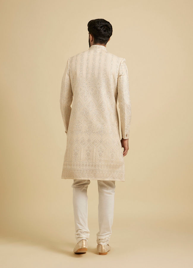 Manyavar Men Beige Elegance Sherwani image number 4