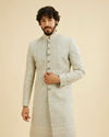 Manyavar Men Graceful Light Grey Sherwani image number 1