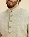Manyavar Men Graceful Light Grey Sherwani
