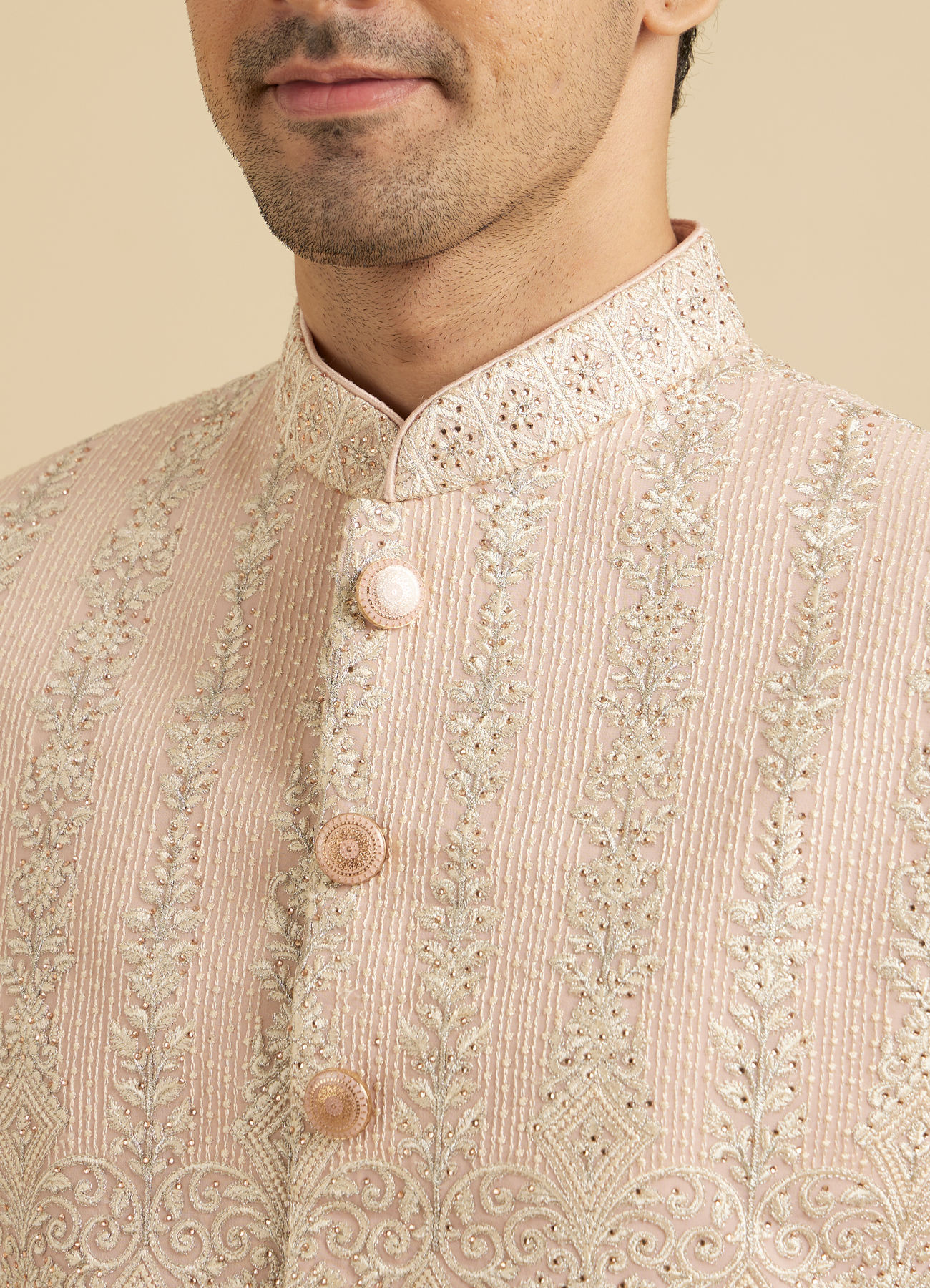 Manyavar Men Celebratory Pink Charm Sherwani