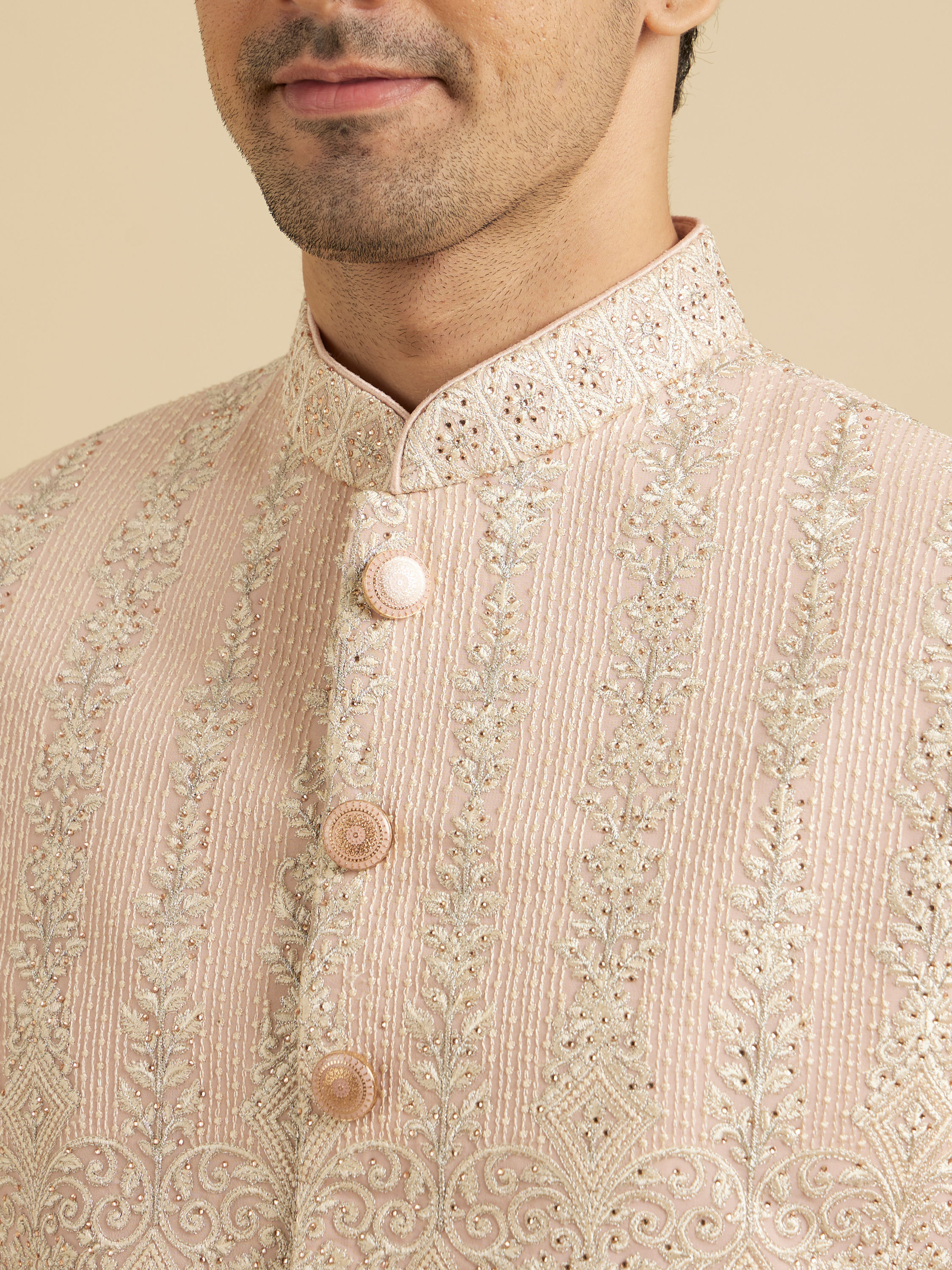 Manyavar Men Celebratory Pink Charm Sherwani