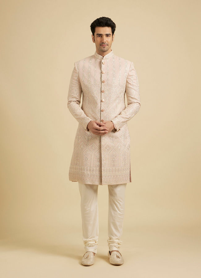 Manyavar Men Celebratory Pink Charm Sherwani