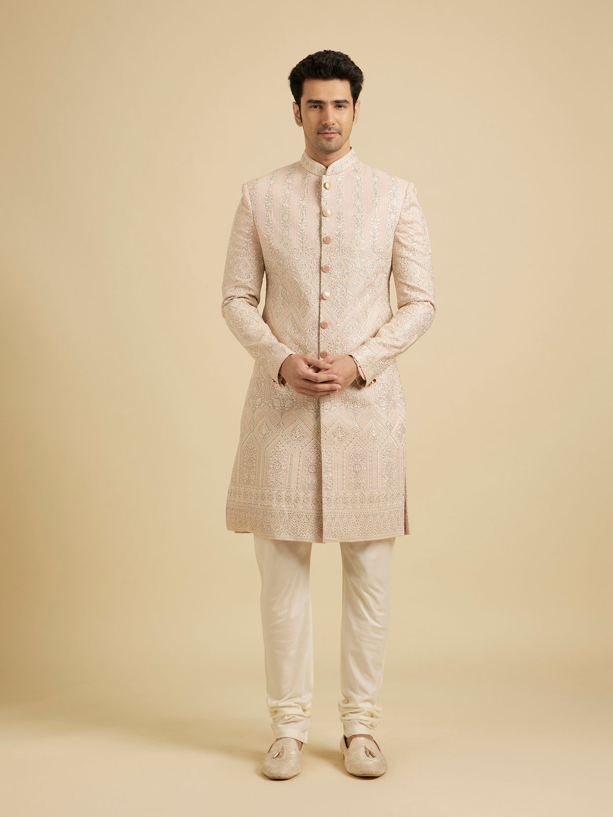 Manyavar Men Celebratory Pink Charm Sherwani image number 2