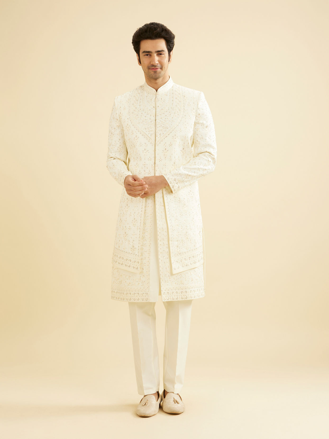 Manyavar Men Regal Cream Sherwani