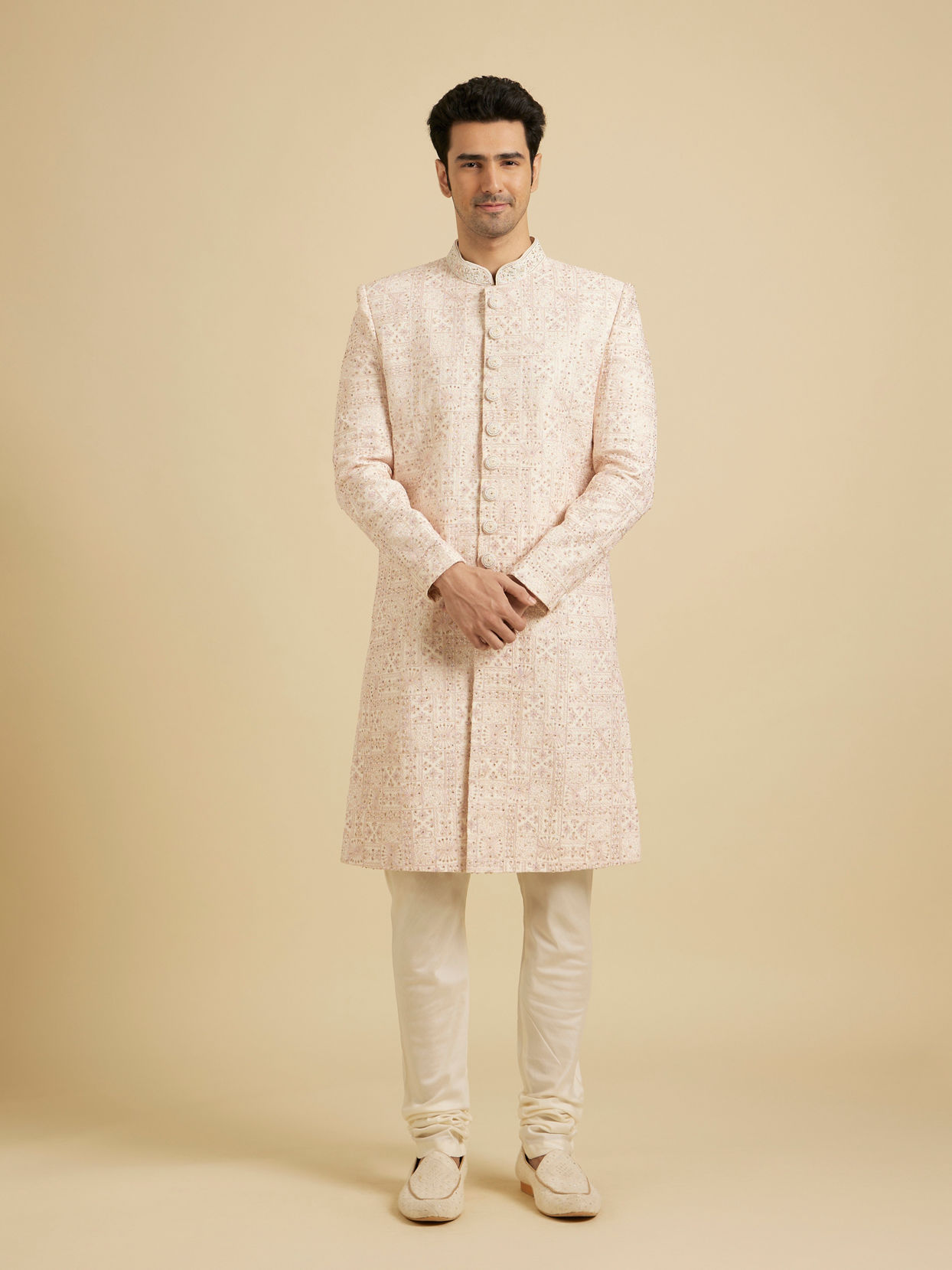 Manyavar Men Elegant Pink Euphoria Sherwani