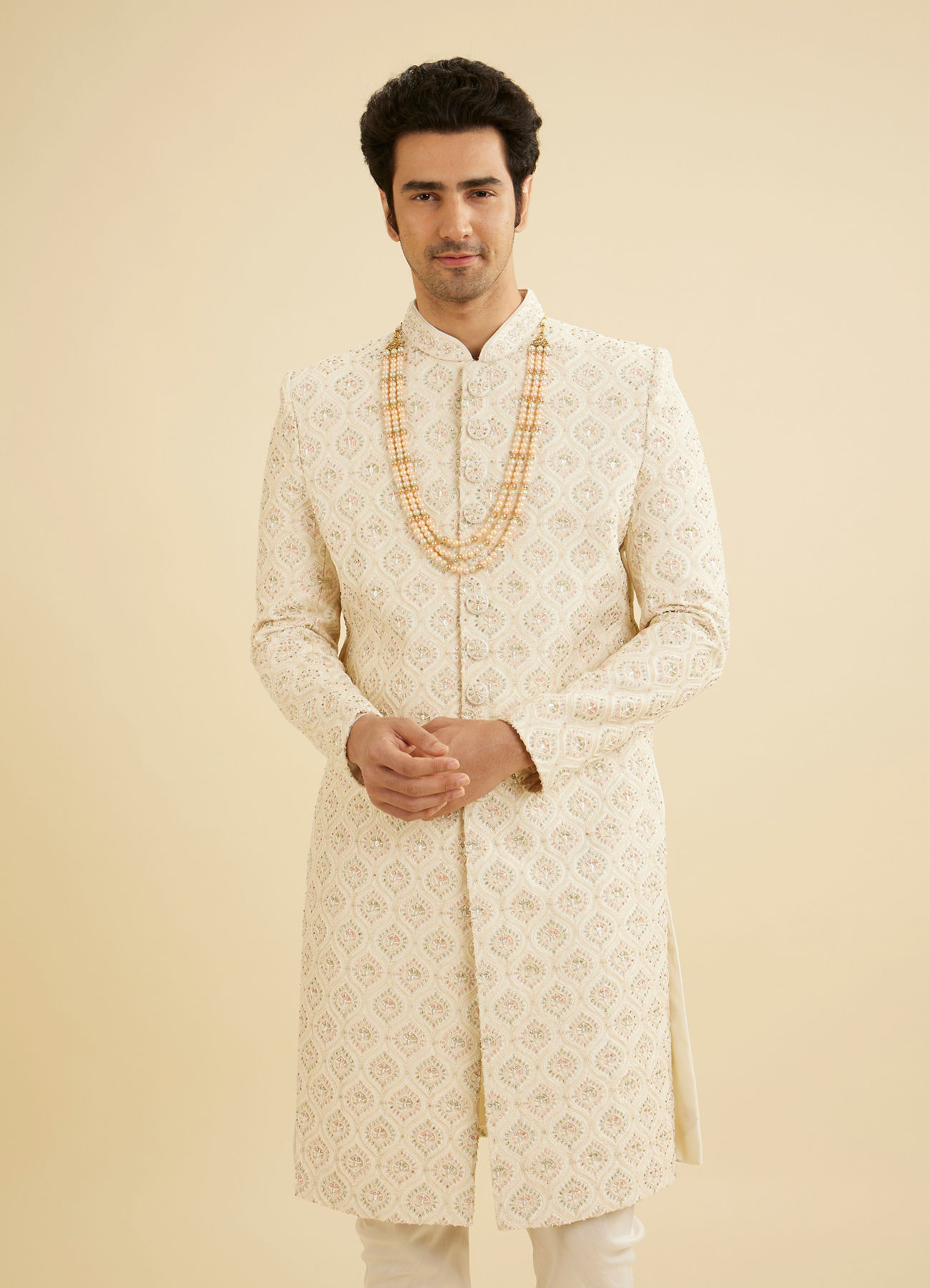 Manyavar Men Cream Radiance Sherwani