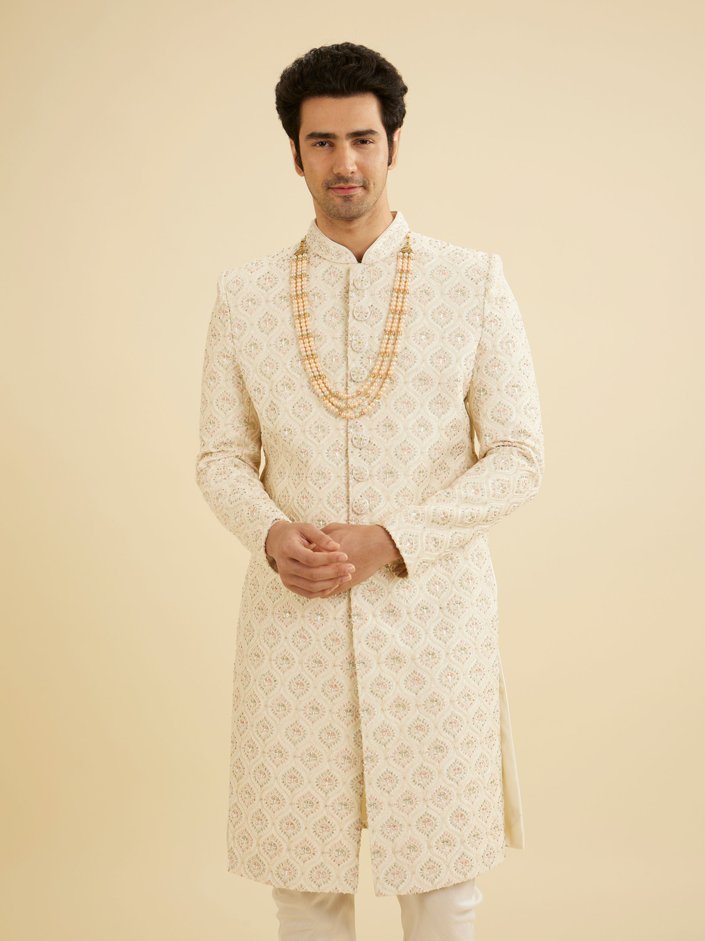 Manyavar Men Cream Radiance Sherwani