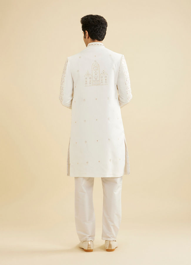 Manyavar Men Warm White Exquisiteness Sherwani