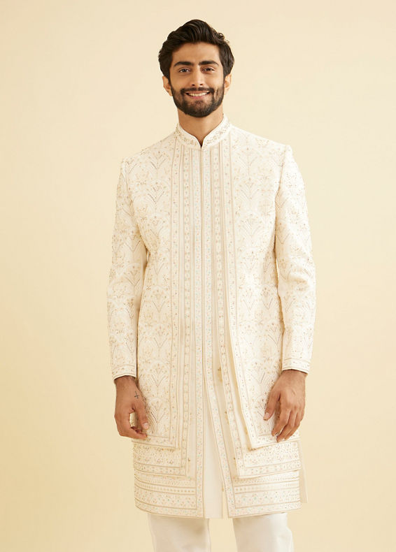 Manyavar Men Enchanting Cream Sherwani