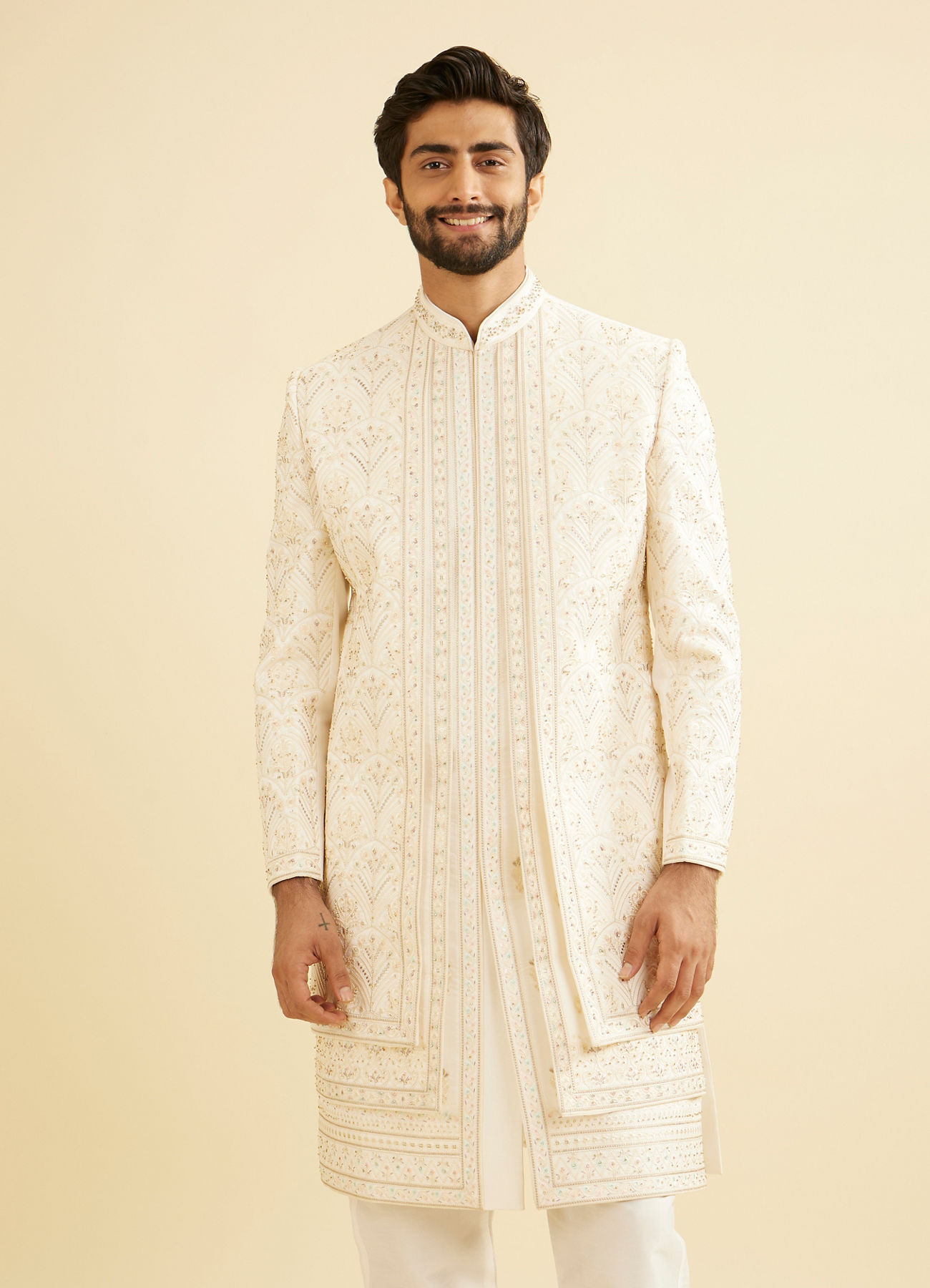 Manyavar Men Enchanting Cream Sherwani